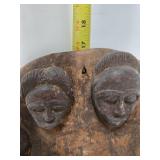Wonderful Large Relief Carved Yoruba Mask w/Figures & Animals