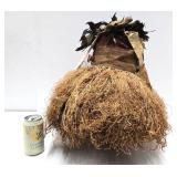 Woven Fiber & Raffia Binji Ceremonial Initiation Bird Mask