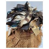 Woven Fiber & Raffia Binji Ceremonial Initiation Bird Mask