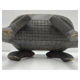 Large Old Sepik River New Guinea Alligator Ceremonial Bowl