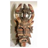 HUGE Old Carved Senufo Kpelie Mask