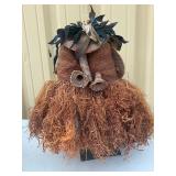 Woven Fiber & Raffia Binji Ceremonial Initiation Bird Mask