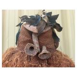 Woven Fiber & Raffia Binji Ceremonial Initiation Bird Mask