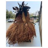 Woven Fiber & Raffia Binji Ceremonial Initiation Bird Mask