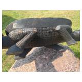 Large Old Sepik River New Guinea Alligator Ceremonial Bowl