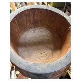 LARGE Vintage Mid Century African Tall Pedestal Bowl w/Carved Faces & Heads
