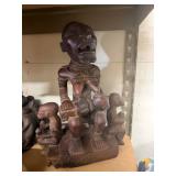 Exceptionally Well Carved Yombe Maternity Figure w/Children - Kongo Peoples