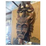 HUGE Old Carved Senufo Kpelie Mask