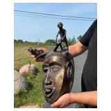 Impressive Old Heavy Solid Bronze West African Bamileke Mask