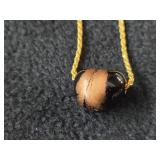 11.4-grams 14K Gold Chain with Black & Gold Pendant 30'