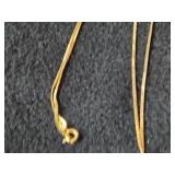 8.7-grams (total) 14K Gold Chain with 1991 Isle of Man Proof Gold Norwegian Cat Elizabeth II Coin Pendant 24'