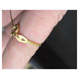 8.7-grams (total) 14K Gold Chain with 1991 Isle of Man Proof Gold Norwegian Cat Elizabeth II Coin Pendant 24'