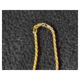 20.5-grams (total) Chain with Proof 0.5-oz Gold Cat Coin Pendant (Egypt 1989)