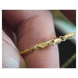 20.5-grams (total) Chain with Proof 0.5-oz Gold Cat Coin Pendant (Egypt 1989)