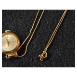 6-grams (total) 14K Gold - Lot of (2) Necklaces with Sphere Pendant Clock 22' and 24'