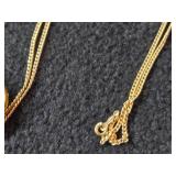 6-grams (total) 14K Gold - Lot of (2) Necklaces with Sphere Pendant Clock 22' and 24'
