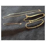 16.8-grams (total) 14K Gold Necklace + Bracelets (x3)
