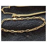 16.8-grams (total) 14K Gold Necklace + Bracelets (x3)