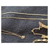 16.8-grams (total) 14K Gold Necklace + Bracelets (x3)