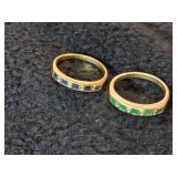 4.5-grams (total) 585 Gold - Lot of (2) Gemstone Rings