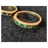 4.5-grams (total) 585 Gold - Lot of (2) Gemstone Rings