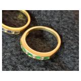 4.5-grams (total) 585 Gold - Lot of (2) Gemstone Rings