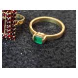 9.4-grams (total) 585 Gold - Lot of (2) Gemstone Rings