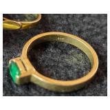 9.4-grams (total) 585 Gold - Lot of (2) Gemstone Rings