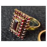 9.4-grams (total) 585 Gold - Lot of (2) Gemstone Rings