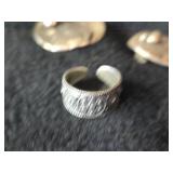 28.5-grams (total) 830 Silver Clip-on Earrings + Ring