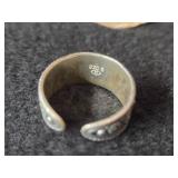 28.5-grams (total) 830 Silver Clip-on Earrings + Ring