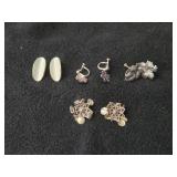 22.2-grams (total) 925 Sterling Silver - Lot of (4 Sets) Clip-on Earrings