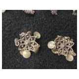 22.2-grams (total) 925 Sterling Silver - Lot of (4 Sets) Clip-on Earrings