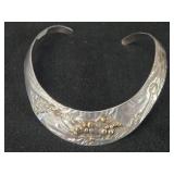 76.9-grams (total) Sterling Silver Collar Necklace + Ring