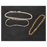 27.7-grams (total) Sterling Silver - Lot of (3) Bracelets 8' (x1) and 7' (x2)