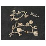 59-grams (total) Sterling Silver - Lot of (2) Charm Bracelets