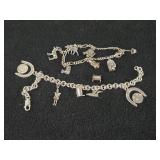 49.9-grams (total) Sterling Silver - Lot of (2) Charm Bracelets