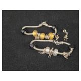 61.2-grams (total) Sterling Silver - Lot of (2) Charm Bracelets
