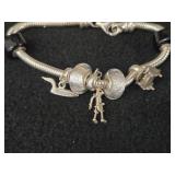 61.2-grams (total) Sterling Silver - Lot of (2) Charm Bracelets