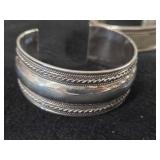 121.4-grams (total) Sterling Silver - Lot of (3) Cuff Bracelets