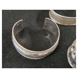 121.4-grams (total) Sterling Silver - Lot of (3) Cuff Bracelets