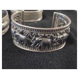 121.4-grams (total) Sterling Silver - Lot of (3) Cuff Bracelets