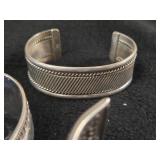 121.4-grams (total) Sterling Silver - Lot of (3) Cuff Bracelets