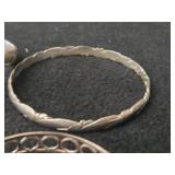 89.9-grams (total) Sterling Silver - Lot of (4) Bangle Bracelets