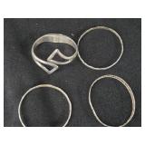 89.9-grams (total) Sterling Silver - Lot of (4) Bangle Bracelets