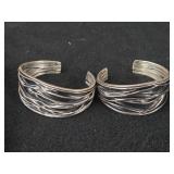 61.1-grams (total) Sterling Silver - Lot of (2) Cuff Bracelets