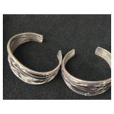 61.1-grams (total) Sterling Silver - Lot of (2) Cuff Bracelets
