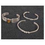 89.7-grams (total) Sterling Silver - Lot of (3) Bangle Bracelets
