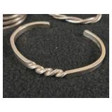89.7-grams (total) Sterling Silver - Lot of (3) Bangle Bracelets