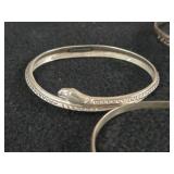 88.8-grams (total) Sterling Silver Cuff Bracelets (x3) + Bangle Bracelet (x1)